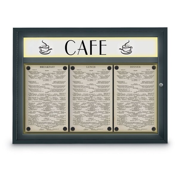Sliding Door Indoor Enclosed Corkboard, 7